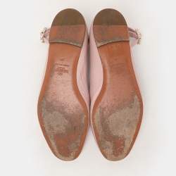 Valentino Beige Leather Ankle Strap Ballet Flats Size 36