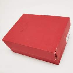 Pre Owned Valentino Metallic Leather Rockstud Ankle Strap Sandals Size 38