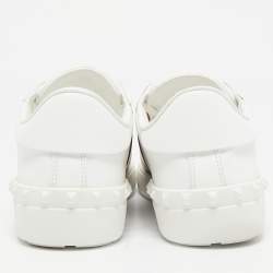 Valentino White/Red Leather Open Sneakers Size 40