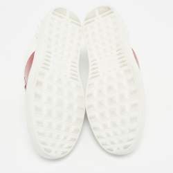Valentino White/Red Leather Open Sneakers Size 40