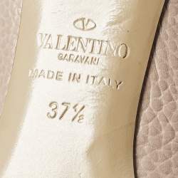 Pre Owned Valentino Poudre Pink Leather Rockstud Pumps Size 37.5