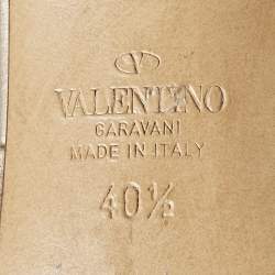 Valentino Metallic Gold Leather Rockstud Ankle Strap Sandals Size 40.5