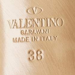 Pre Owned Valentino Black Patent Leather VLogo Slingback Pumps Size 38