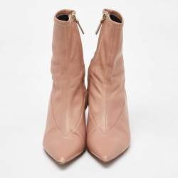 Valentino Dusty Pink Leather Pointed Toe Ankle Length Boots Size 37