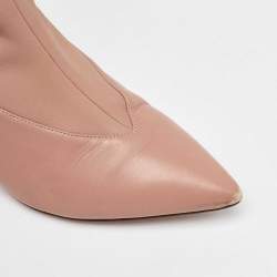 Valentino Dusty Pink Leather Pointed Toe Ankle Length Boots Size 37