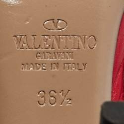 Valentino Red/Beige Leather Rockstud Caged Pumps Size 36.5