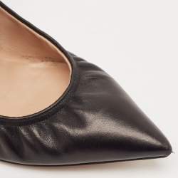 Valentino Black Leather Grommet Love Latch Pumps Size 39.5