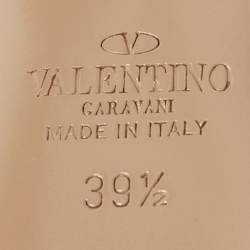 Pre Owned Valentino Dusty Pink Leather Rockstud Slingback Pointed Toe Pumps Size 39.5