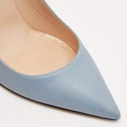 Valentino Blue Leather Pointed Toe Pumps Size 39.5