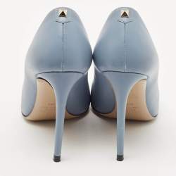 Valentino Blue Leather Pointed Toe Pumps Size 39.5