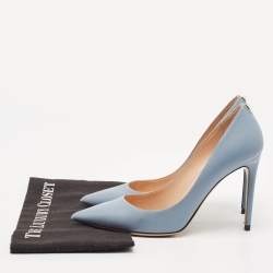 Valentino Blue Leather Pointed Toe Pumps Size 39.5