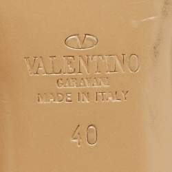 Valentino Blush Pink Leather Rockstud Ankle Strap Pumps Size 40