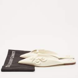 Valentino White Leather Buttrerfly Mules Size 38