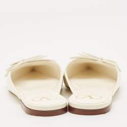 Valentino White Leather Buttrerfly Mules Size 38