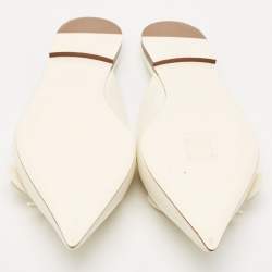 Valentino White Leather Buttrerfly Mules Size 38