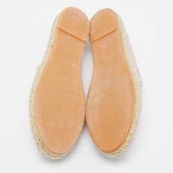 Pre Owned Valentino Light Pink Quilted Leather Rockstud Slip On Espadrille Flats Size 40