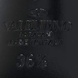 Valentino Black Patent Leather Pointed Toe One Stud Mules Size 36.5