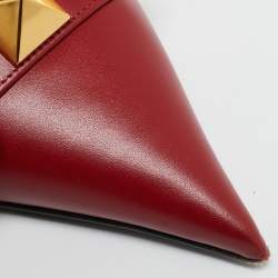Pre Owned Valentino Red Leather Roman Stud Pumps Size 39