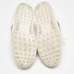 Valentino White/Grey Leather Open Low Top Sneakers Size 40