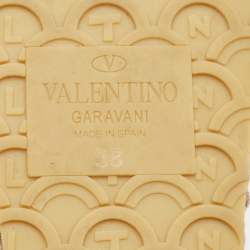 Pre Owned Valentino Multicolor Canvas Bow Wedge Sandals Size 38