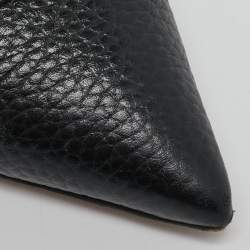 Pre Owned Valentino Black Leather Rockstud Pointed Toe Pumps Size 38