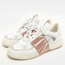Valentino White Leather VLTN Low Top Sneakers Size 38.5