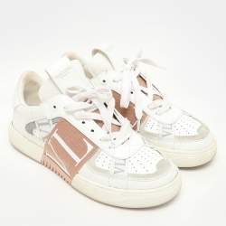 Valentino White Leather VLTN Low Top Sneakers Size 38.5