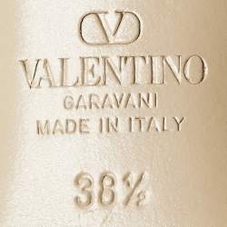 Pre Owned Valentino Dusty Pink Leather Rockstud Slingback Pumps Size 38.5