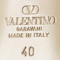 Pre Owned Valentino Blush Pink Leather Rockstud Ankle Strap Pumps Size 40