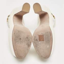 Valentino Cream Patent Leather Tango Platform Pumps Size 40