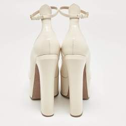 Valentino Cream Patent Leather Tango Platform Pumps Size 40