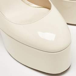 Valentino Cream Patent Leather Tango Platform Pumps Size 40