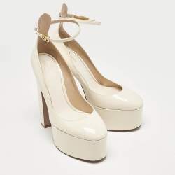 Valentino Cream Patent Leather Tango Platform Pumps Size 40
