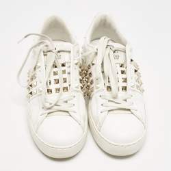 Valentino White Leather Rockstud Untitled Low Top Sneakers Size 39