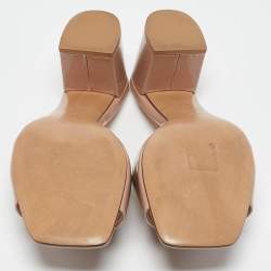 Valentino Beige Patent One Stud Slide Sandals Size 36.5