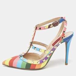 Valentino Multicolor Leather Rockstud Pumps Size 38
