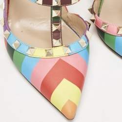 Valentino Multicolor Leather Rockstud Pumps Size 38