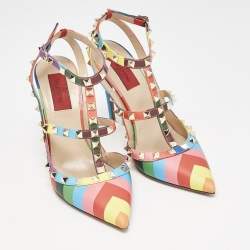 Valentino Multicolor Leather Rockstud Pumps Size 38