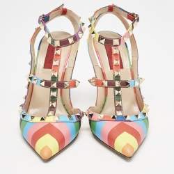 Valentino Multicolor Leather Rockstud Pumps Size 38