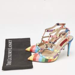 Valentino Multicolor Leather Rockstud Pumps Size 38