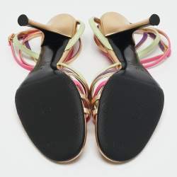 Valentino Multicolor Leather Ankle Strap Sandals Size 37.5
