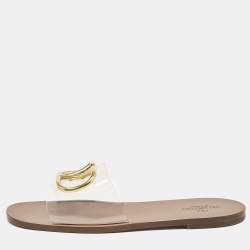 Valentino Tranparent PVC VLogo Flat Slides Size 40.5