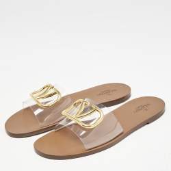 Valentino Tranparent PVC VLogo Flat Slides Size 40.5