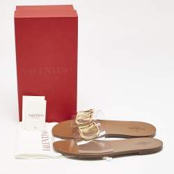 Valentino Tranparent PVC VLogo Flat Slides Size 40.5
