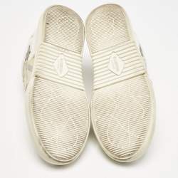 Valentino White/Grey Canvas and Leather VL7N Low Top Sneakers Size 37
