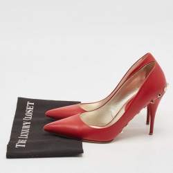 Valentino Dark Red Leather Rockstud Pumps Size 39.5