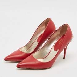Valentino Dark Red Leather Rockstud Pumps Size 39.5