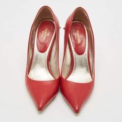 Valentino Dark Red Leather Rockstud Pumps Size 39.5