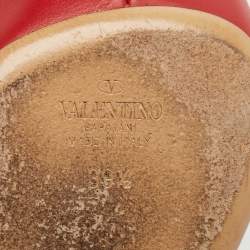 Valentino Dark Red Leather Rockstud Pumps Size 39.5