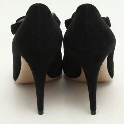 Valentino Black Suede Crystal Embellished Pumps Size 40